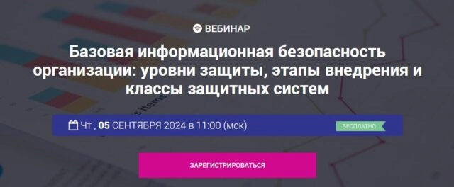 Вебинар 171Базовая информационная безопасность организации: уровни защиты, этапы внедрения и классы защитных систем187