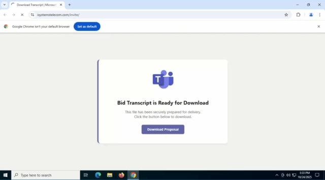 Приманка Microsoft Teams: маскировка загрузки GoTo RMM